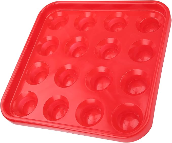 Red Billiard Ball Storage Tray Holder Box 16 Holes Easy Carry Strong Protection - Image 1