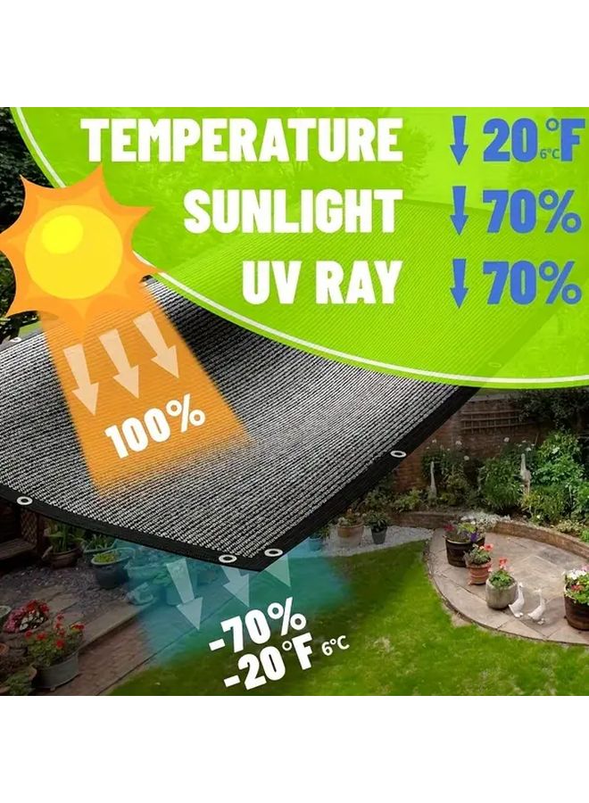 Black 70 Sunshade 10x16 Ft Reinforced Grommets Durable Polyethylene for Garden Pergola Porch - Image 2