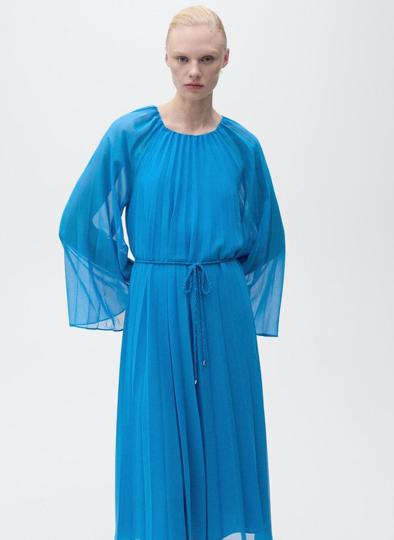 MANGO - Flared-Sleeve Pleated Dress - Image 1