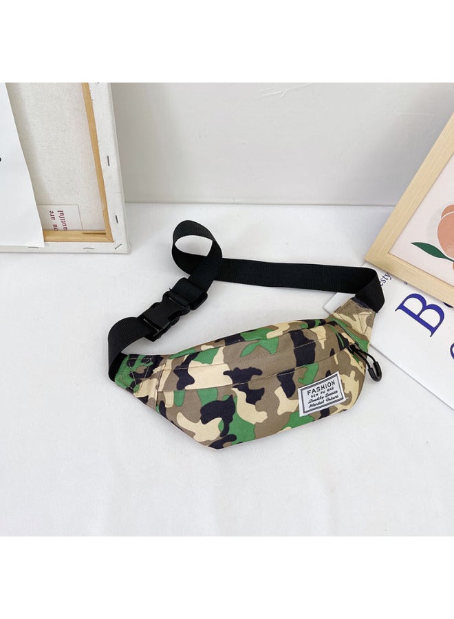 Foreign Trade New Camouflage Children's Waist Bag 2021 Korean Style Fashionable Cool Nylon Crossbody Bag Boys And Girls Sports Outdoor Chest Bag 