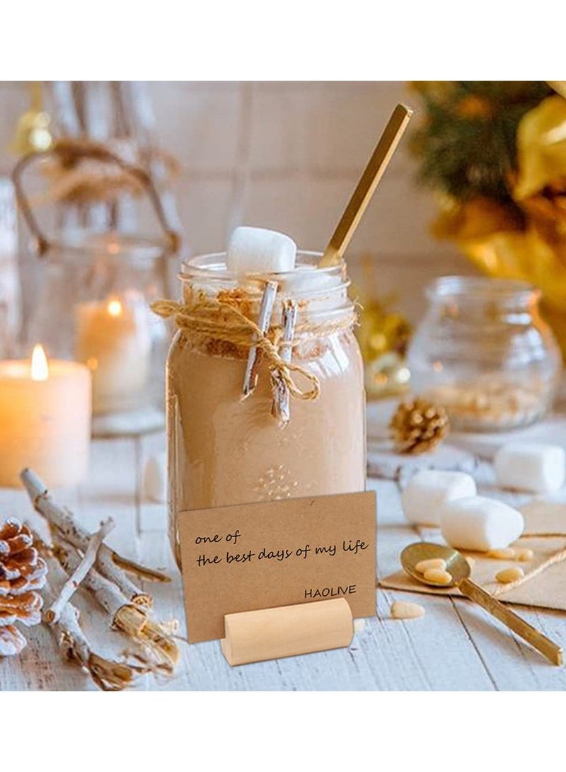 Zikra 10Pcs Wooden Note Holder Wood Place Card Holders Table Numbers Stand Memo Photo Picture Note Clip for Wedding Birthday Party Decor Ornament Home Message Card Holder Handicraft - Image 2