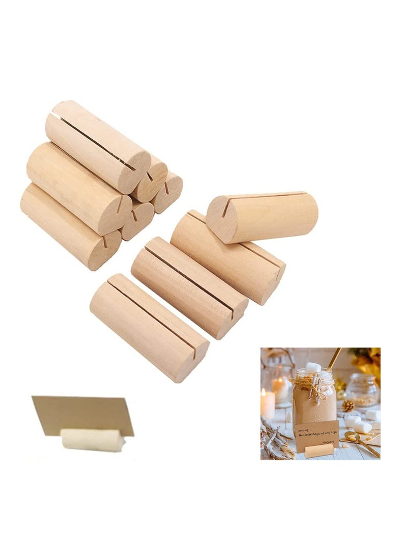 Zikra 10Pcs Wooden Note Holder Wood Place Card Holders Table Numbers Stand Memo Photo Picture Note Clip for Wedding Birthday Party Decor Ornament Home Message Card Holder Handicraft - Image 1