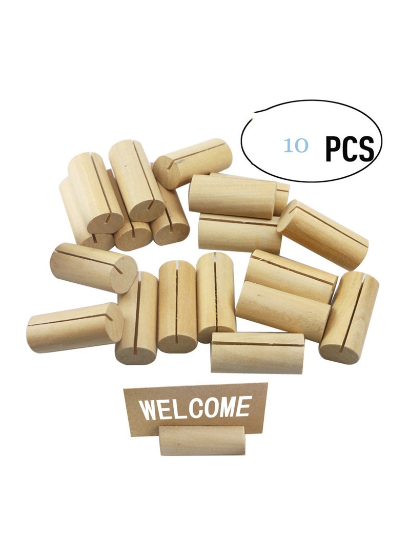 Zikra 10Pcs Wooden Note Holder Wood Place Card Holders Table Numbers Stand Memo Photo Picture Note Clip for Wedding Birthday Party Decor Ornament Home Message Card Holder Handicraft - Image 4