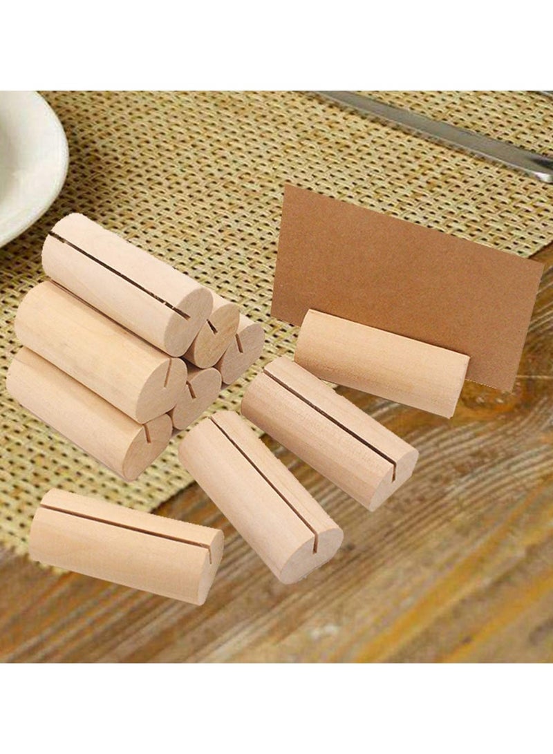 Zikra 10Pcs Wooden Note Holder Wood Place Card Holders Table Numbers Stand Memo Photo Picture Note Clip for Wedding Birthday Party Decor Ornament Home Message Card Holder Handicraft - Image 5