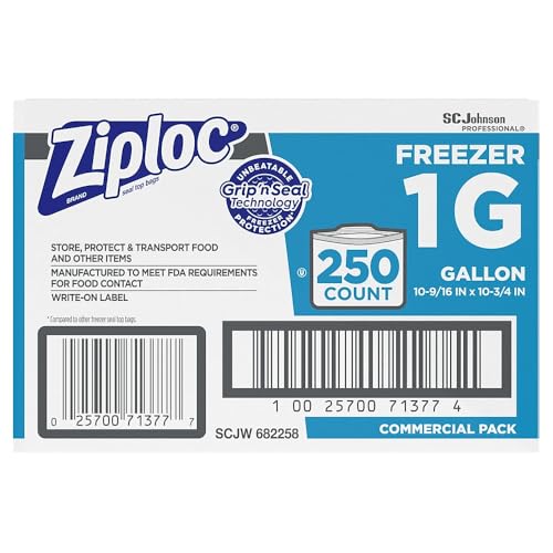 Ziploc 94604 Double-Zipper Freezer Bags, 1gal, 2.7mil, Clear w/Label Panel (Case of 250) - Image 4