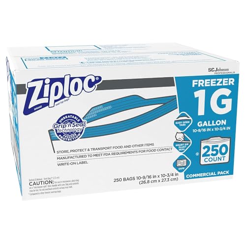 Ziploc 94604 Double-Zipper Freezer Bags, 1gal, 2.7mil, Clear w/Label Panel (Case of 250) - Image 2