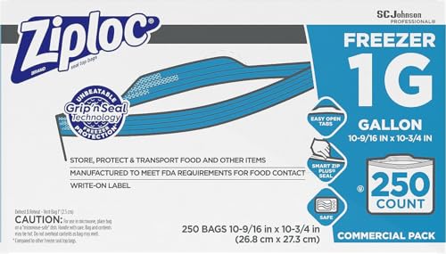 Ziploc 94604 Double-Zipper Freezer Bags, 1gal, 2.7mil, Clear w/Label Panel (Case of 250) - Image 3
