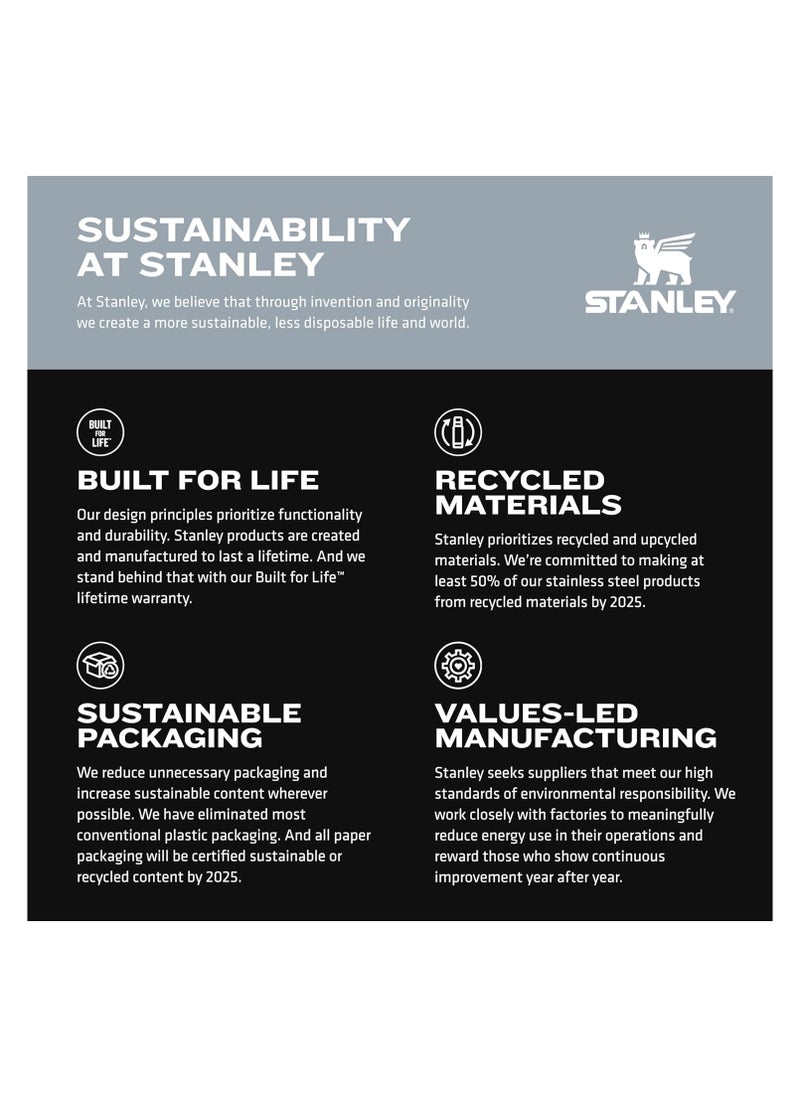 كوب Stanley Quencher H2.0 بمقبض وقشة سعة 40 أونصة | غطاء ثلاثي الاتجاهات | متوافق مع حامل الأكواب للسفر | كوب معزول من الفولاذ المقاوم للصدأ | خالٍ من مادة BPA | فلفل حار