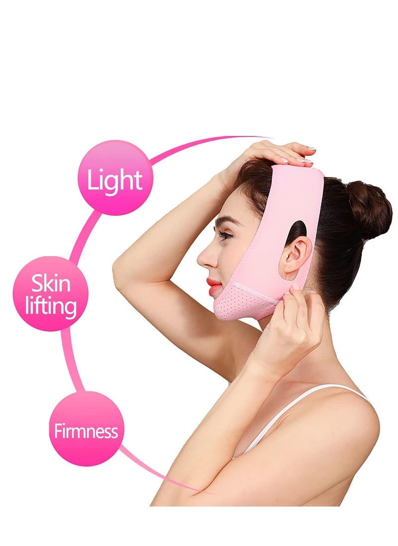 RATSAW V-Line Lifting Mask Facial Slimming Strap Beauty Face Sculpting Sleep Mask Double Chin Reducer Reusable V-Line Lifting Mask Chin Up Mask Face Lifting Belt Face Lift Belt Chin Strap  - Image 3