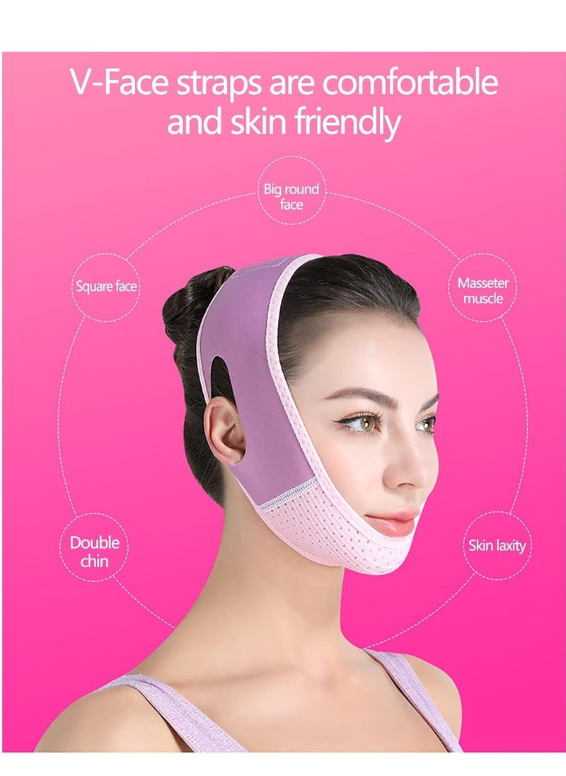 RATSAW V-Line Lifting Mask Facial Slimming Strap Beauty Face Sculpting Sleep Mask Double Chin Reducer Reusable V-Line Lifting Mask Chin Up Mask Face Lifting Belt Face Lift Belt Chin Strap  - Image 4