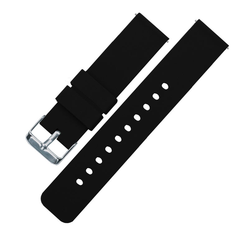 BARTON WATCH BANDS Soft Silicone Quick Release Watch Band Straps, Black, 22mm - Image 2