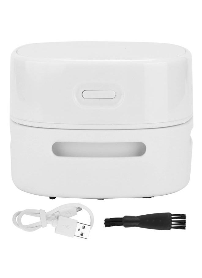 Thoraya Desktop Cleaner BuiltIn Battery Vacuum Cleaner Cordless Sweeper With Cleaning Brush for Keyboard Home Office(Athens White )  - Image 1