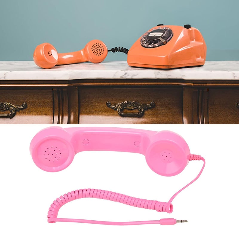 دبوفير سماعة هاتف رجعية من ، سماعة هاتف قديمة الطراز مقاس 3.5 مم، مستقبل هاتف محمول، ميكروفون هاتف محمول يدوي مقاوم للإشعاع للهواتف المحمولة وأجهزة الكمبيوتر - Image 5
