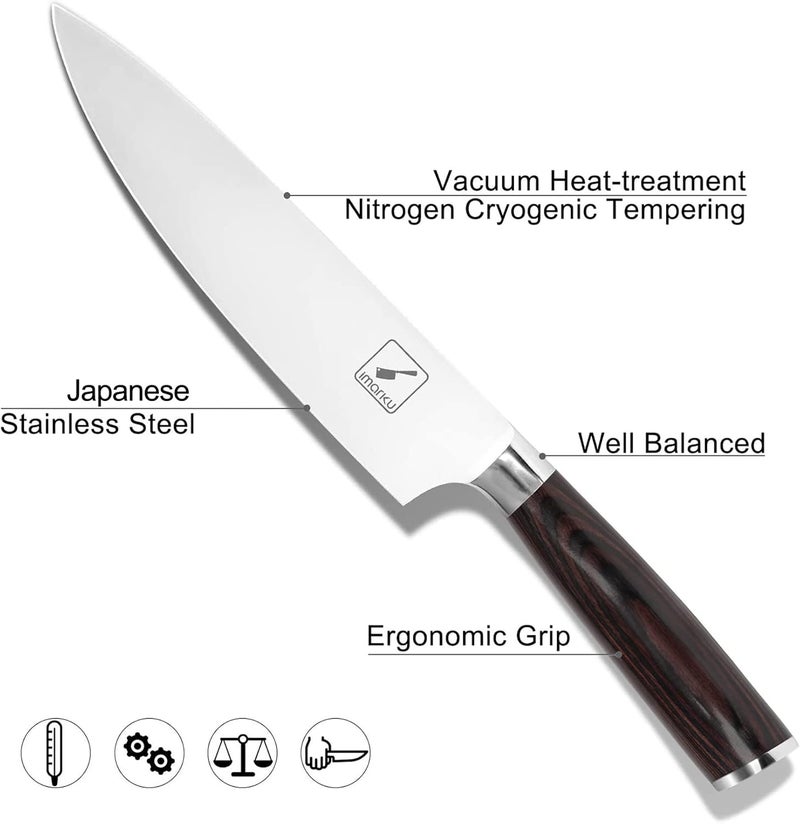 imarku Japanese Chef Knife - Sharp Kitchen Knife 8 Inch Chef's Knives HC Steel Paring Knife, Unique Gifts for Men and Women, Gifts for Mom or Dad, Kitchen Gadgets with Premium Gift Box - Image 2