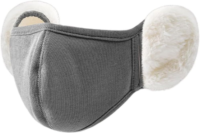 Winter Cycling Face Mask Windproof Plush Thermal Lining Adjustable Ear Straps Color C - Image 1