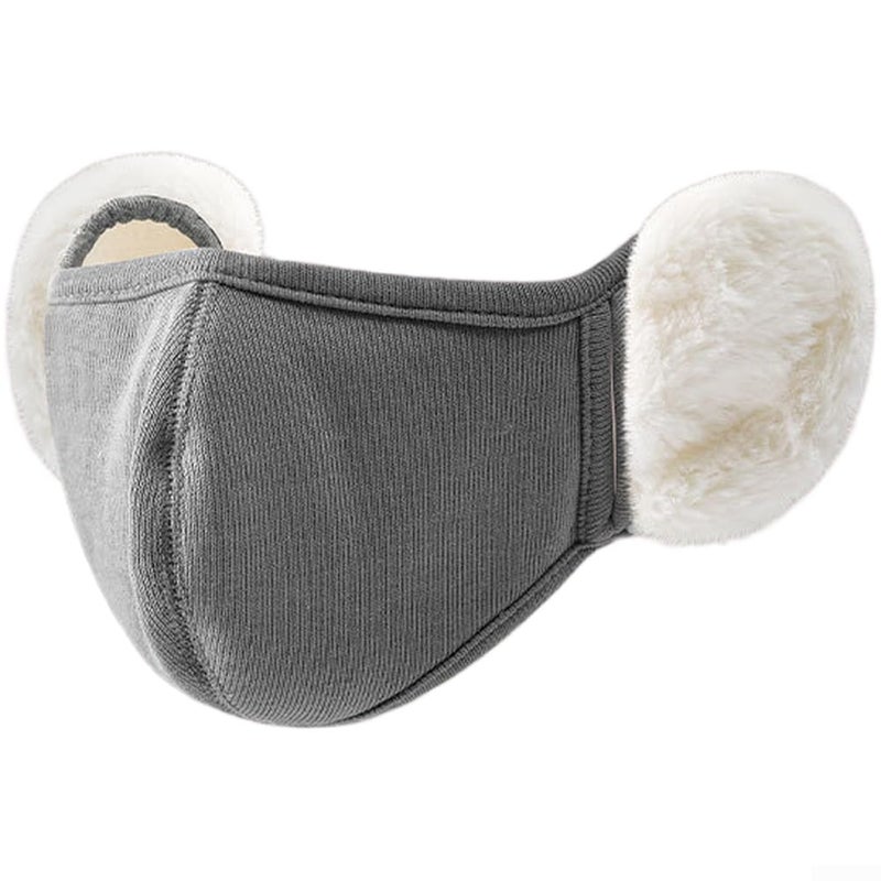 Winter Cycling Face Mask Windproof Plush Thermal Lining Adjustable Ear Straps Color C - Image 2