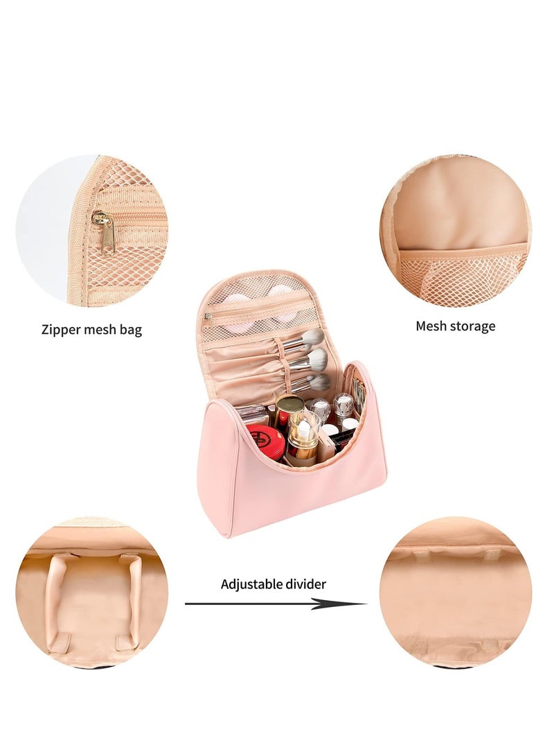 Zikra Travel Cosmetic Bags Makeup Bag Toiletry Bag for Women Large Capacity Makeup Organizer Bag Vegan Leather Makeup Brush Organizer Waterproof Cosmetic Bags for Women - Image 4
