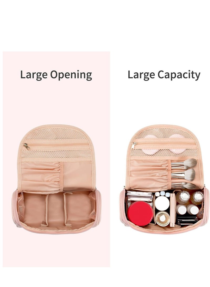 Zikra Travel Cosmetic Bags Makeup Bag Toiletry Bag for Women Large Capacity Makeup Organizer Bag Vegan Leather Makeup Brush Organizer Waterproof Cosmetic Bags for Women - Image 5