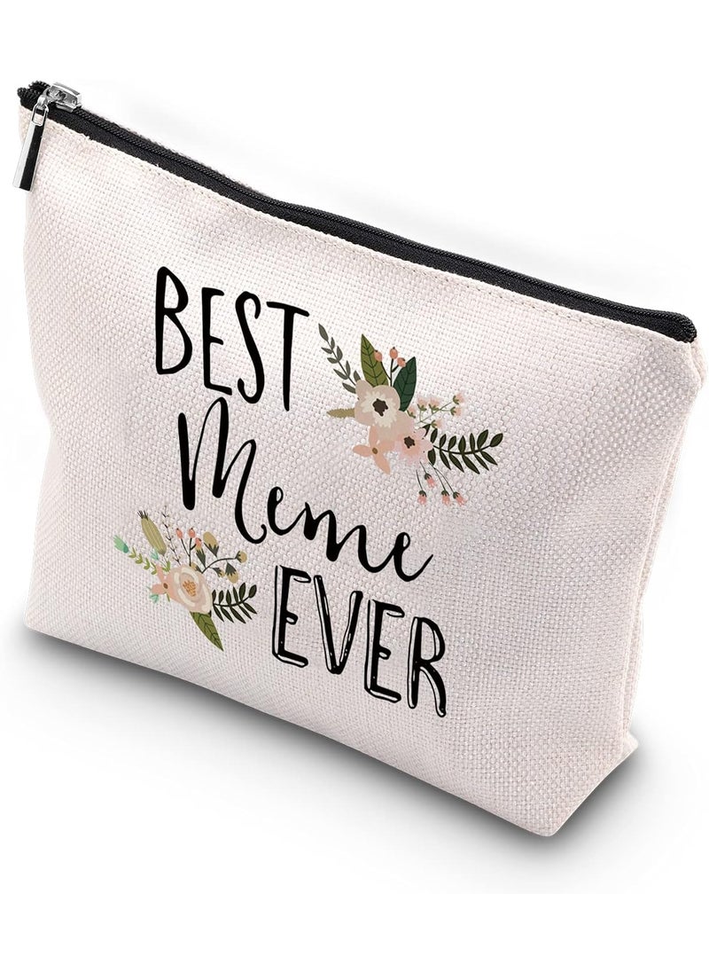 WCGXKO - WCGXKO Best Meme Ever Grandma Gift Meme Gift Zipper Makeup Bags Travel Waterproof Toiletry Bag Accessories (Best Meme) - Image 1