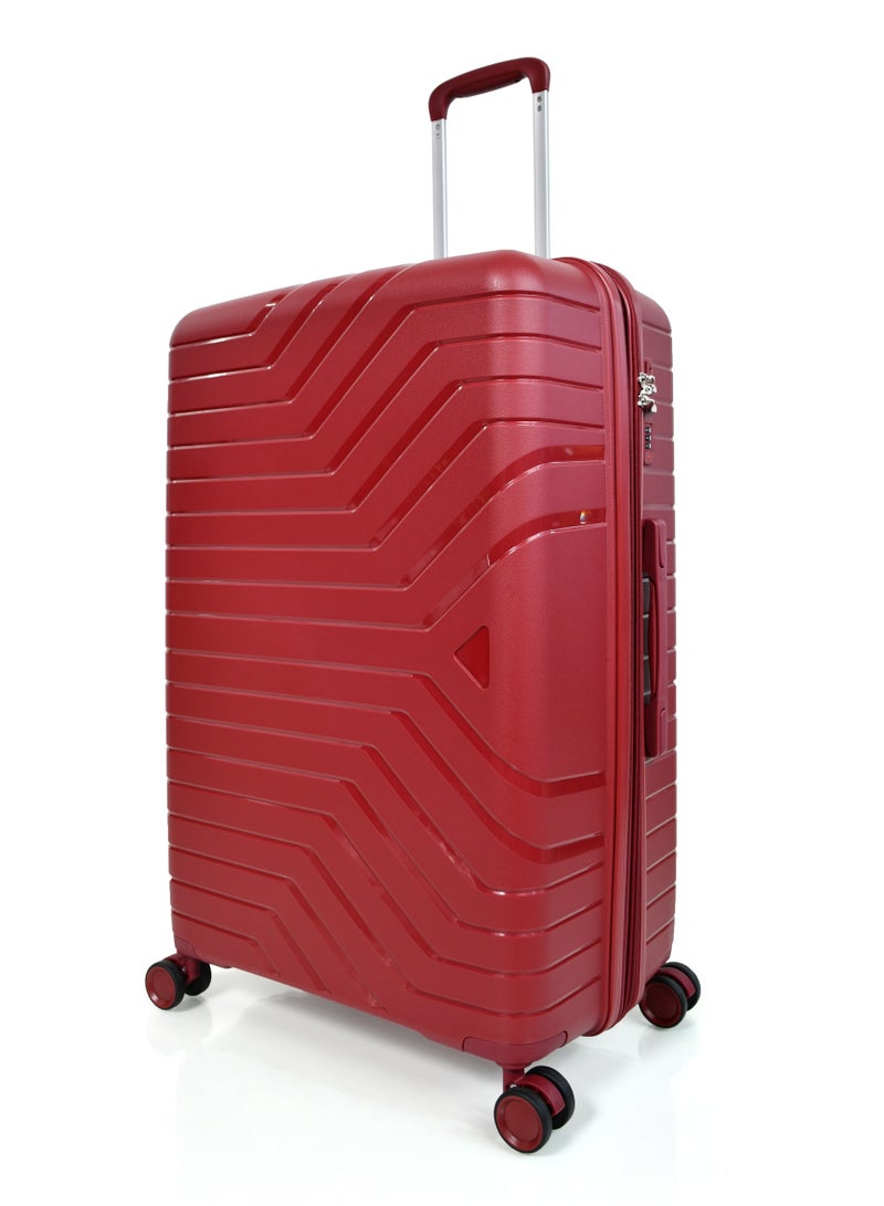 مورانو طقم حقيبة سفر من مورانو غير قابله للكسر متينة و خفيفة الوزن، حقيبة باربع بعجلات دوارة مع قفل مدمج من TSA (أحمر, طقم من 3 حبة) - Image 3