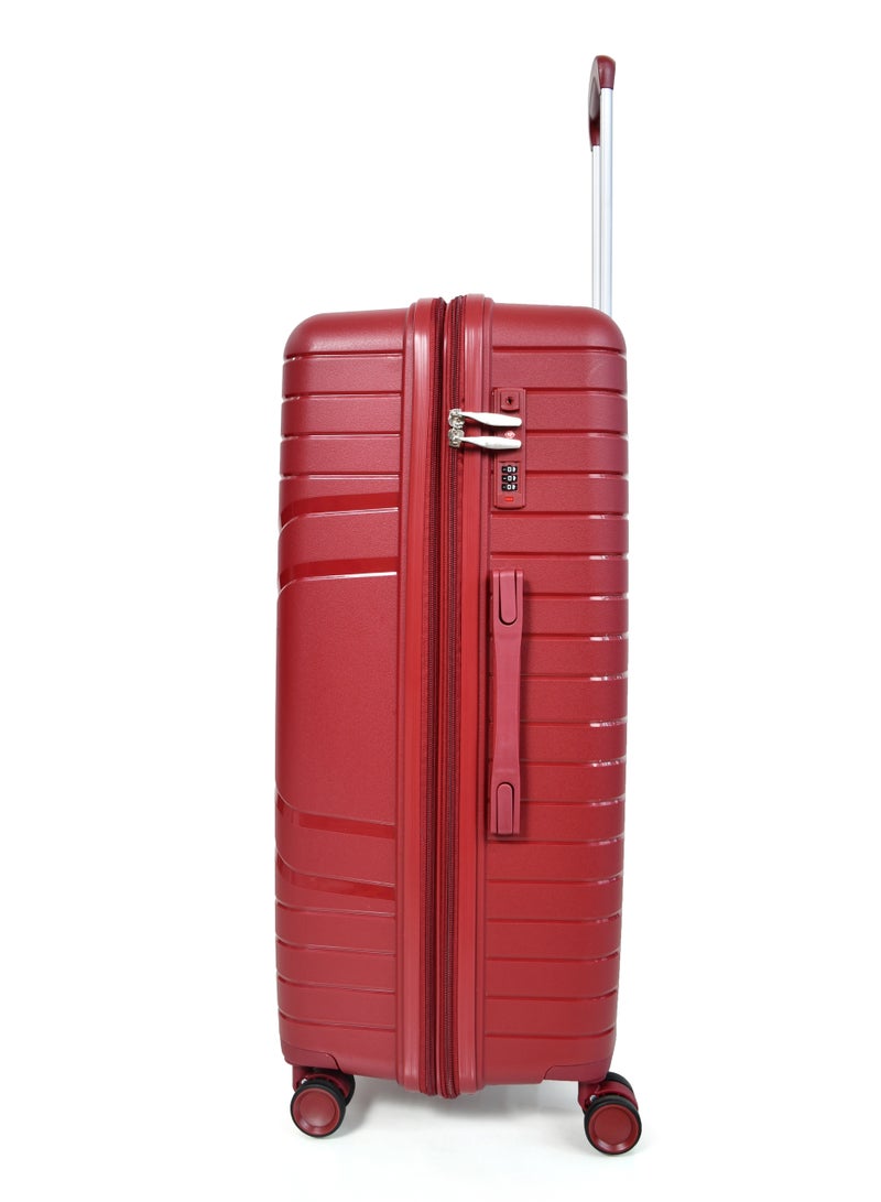 مورانو طقم حقيبة سفر من مورانو غير قابله للكسر متينة و خفيفة الوزن، حقيبة باربع بعجلات دوارة مع قفل مدمج من TSA (أحمر, طقم من 3 حبة) - Image 5