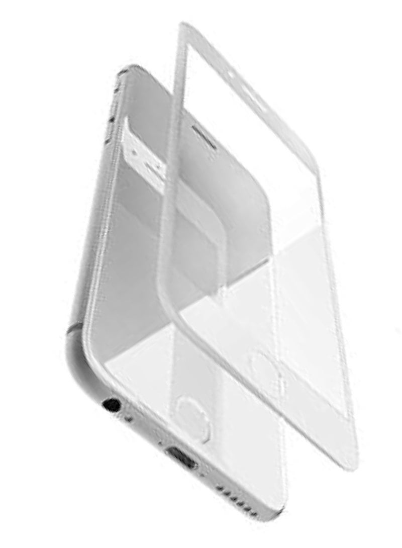 Iphone 6 White Frame  FE Full Glass Screen Protector Tempered Glass Clear - Image 1