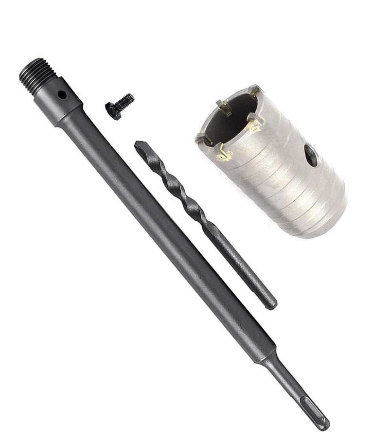 Inditrust Concrete Cement Stone Wall Hole Saw & 350mm Round Rod SDS Plus Shank for Concrete, Cement, Wall & Hole Saw Cutter (40mm hole saw 350mm rod) - Image 1
