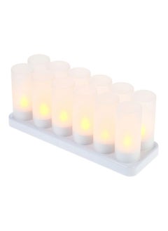 Y&D 12-Piece LED Rechargeable Candle Lights White 20centimeter  - Image 1