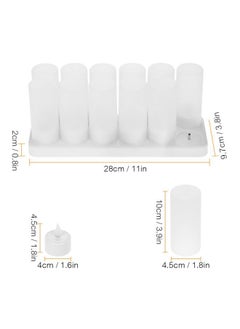 Y&D 12-Piece LED Rechargeable Candle Lights White 20centimeter  - Image 4