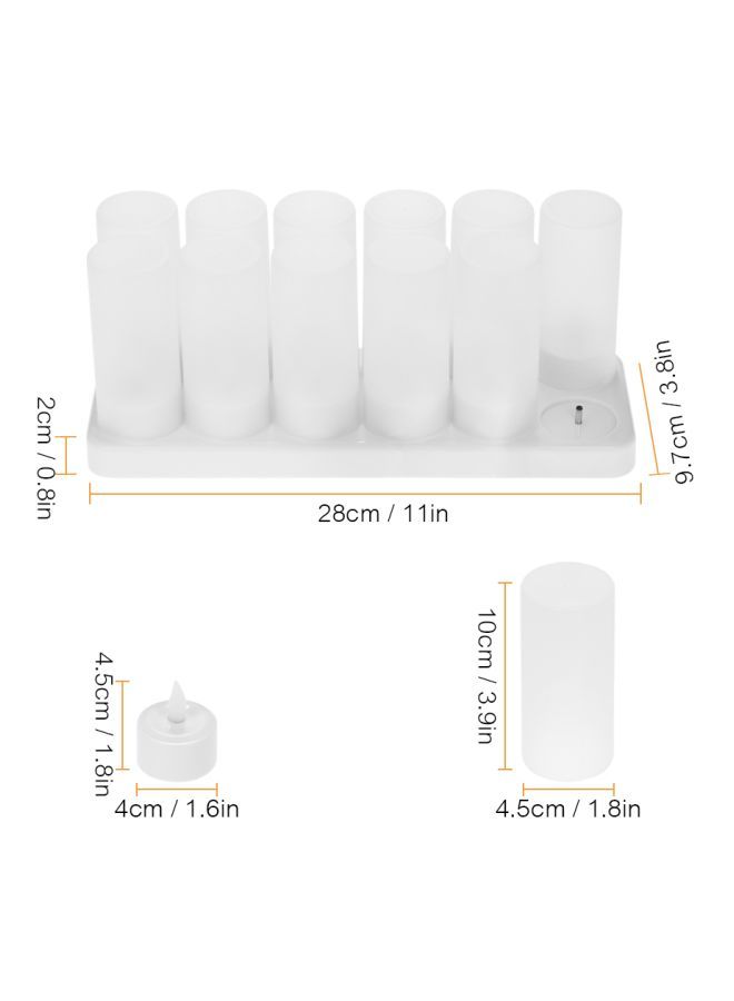 Y&D 12-Piece LED Rechargeable Candle Lights White 20centimeter - Image 4
