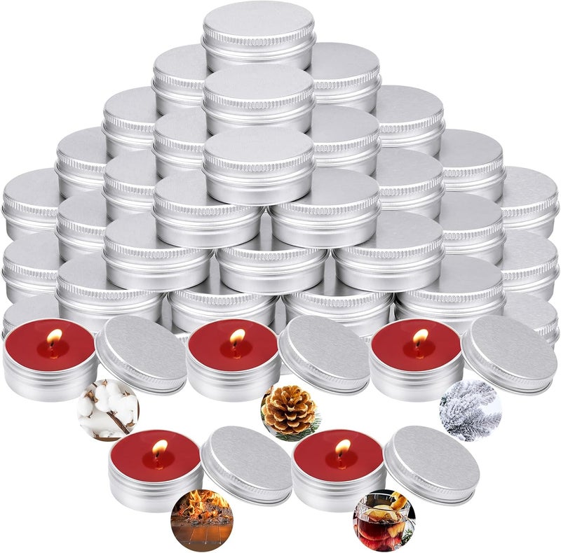 MTLEE 50 Pcs Wedding Scented Candles Gift Travel Tin Aromatherapy Red Candles Gifts for Baby Shower Favors Wedding Gifts, Compound Scent Essential Oil