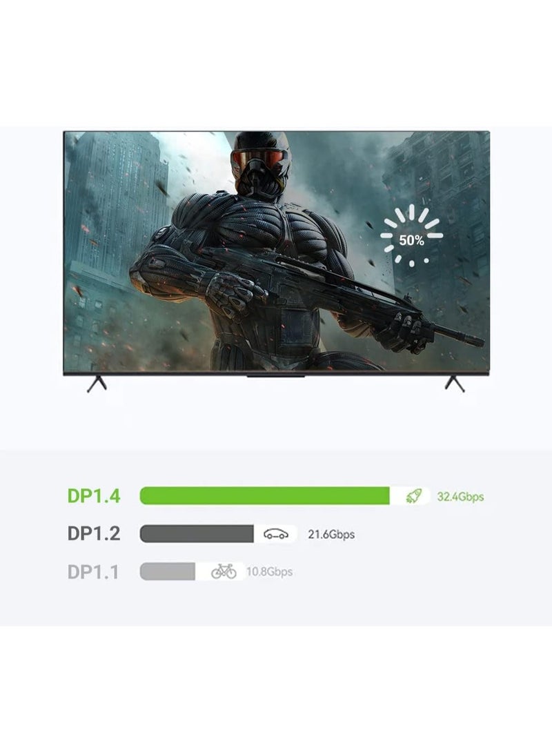 8K USB-C to DisplayPort Cable 2M – Uni-Directional 32.4Gbps USB Type-C to DP Adapter for MacBook Pro, MacBook Air, iPad Pro, Samsung Galaxy S21/S20, Surface Book & More - Image 2