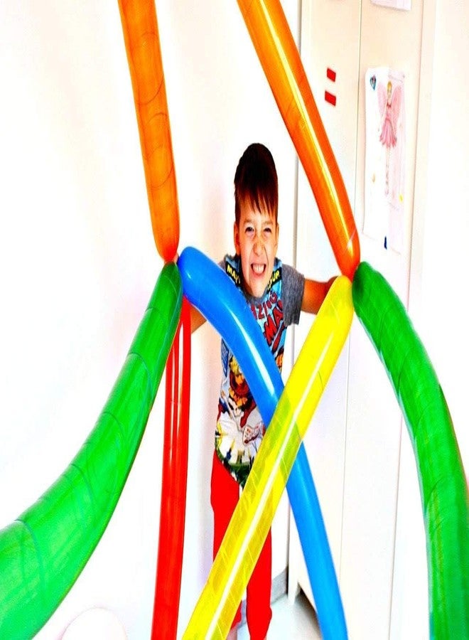 FULLFILLS Long whistling rocket balloon mulitcolour (pack of 100 PCS + 1 big pump) - Image 4