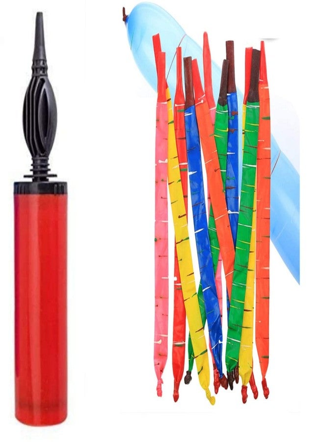 FULLFILLS Long whistling rocket balloon mulitcolour (pack of 100 PCS + 1 big pump) - Image 1
