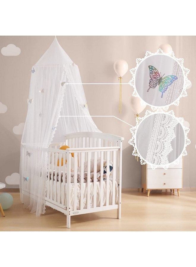 LOAOL Kids Bed Canopy with Lace Hanging Canopy Net for Baby Crib Nook Castle Game Tent Nursery Play Room Decor (butterfly) - Image 5