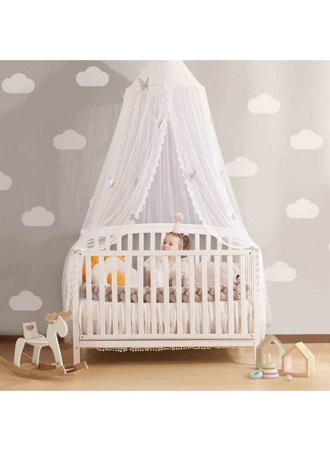 LOAOL Kids Bed Canopy with Lace Hanging Canopy Net for Baby Crib Nook Castle Game Tent Nursery Play Room Decor (butterfly) - Image 1