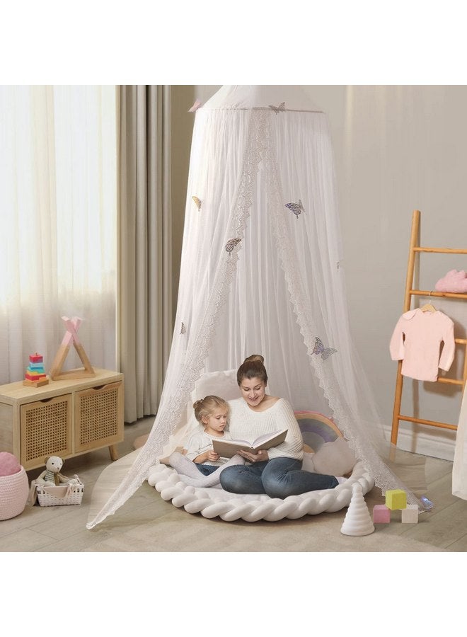 LOAOL Kids Bed Canopy with Lace Hanging Canopy Net for Baby Crib Nook Castle Game Tent Nursery Play Room Decor (butterfly) - Image 3