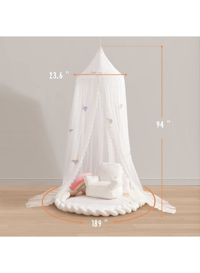 LOAOL Kids Bed Canopy with Lace Hanging Canopy Net for Baby Crib Nook Castle Game Tent Nursery Play Room Decor (butterfly) - Image 4