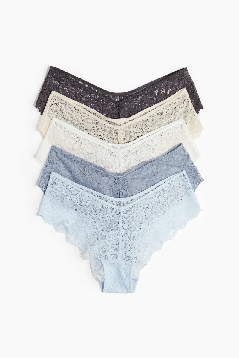 اتش اند ام سروال مزين بالدانتيل - عبوة من 5 قطع