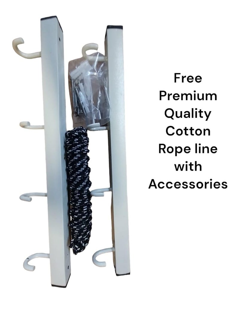GLITZ Wall Mounted Wall Hooks for Rope, Cloth Drying Stand, Powder Coated Rust Free Metal Brackets for Clothesline - Image 3