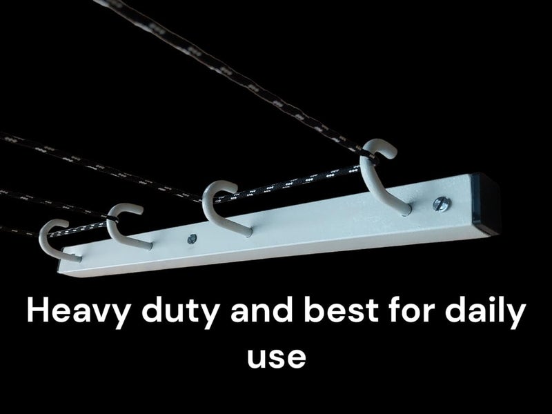 GLITZ Wall Mounted Wall Hooks for Rope, Cloth Drying Stand, Powder Coated Rust Free Metal Brackets for Clothesline - Image 4