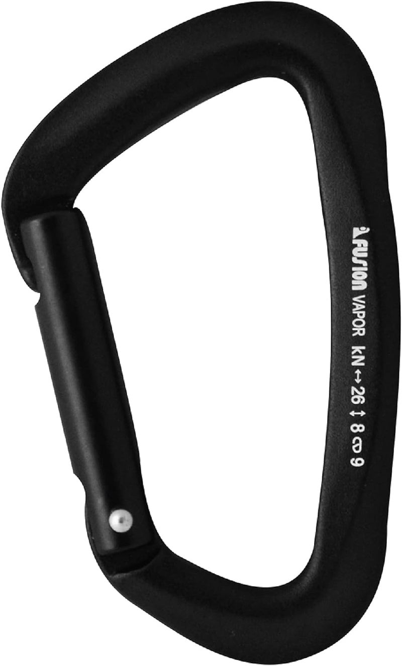 FUSION Climb Vapor III Military Tactical Matte Edition Aluminum Straight Gate Key Nose Modified D Carabiner Black, Hunting Carabiner (FP-8122-3ST-BLK) - Image 1