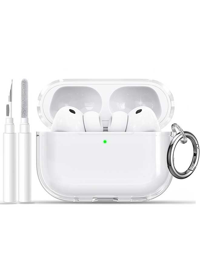 Tersely [2 in 1] Clear Case with Cleaner Kit for AirPods Pro 3 (2025) - Premium TPU with Keychain Hook, Supports Wireless Charging, Shockproof Protection (Clear) - Image 1