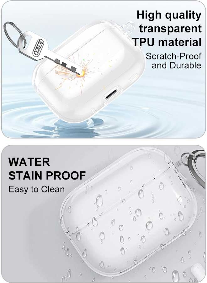 Tersely [2 in 1] Clear Case with Cleaner Kit for AirPods Pro 3 (2025) - Premium TPU with Keychain Hook, Supports Wireless Charging, Shockproof Protection (Clear) - Image 4