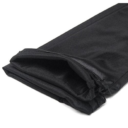 DreamHigh Women's Party Wedding 21" Long Satin Finger Gloves Black - Image 3