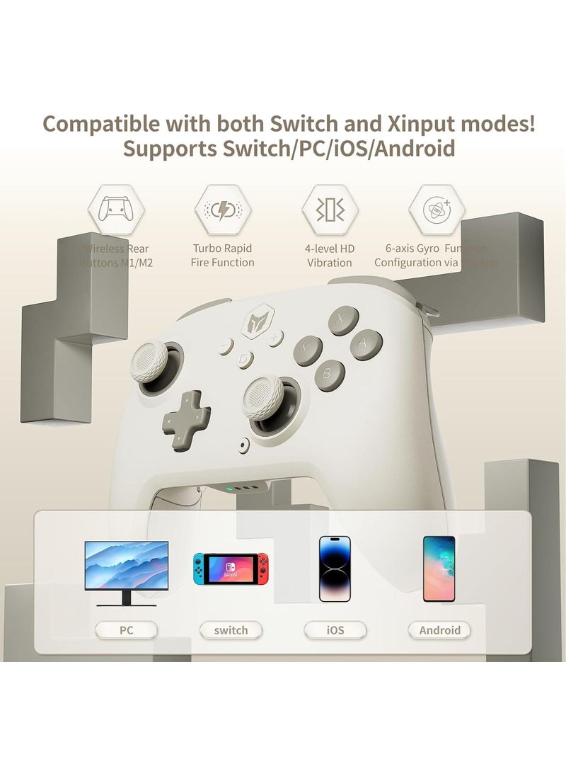 Gd 34 - Choco Wireless Gamepad Pastel Gray Nintendo Switch PC Windows Android Ios Compatible - Image 1