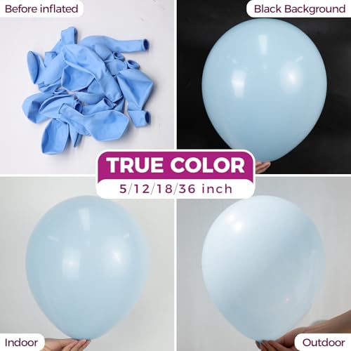 Bezente Pastel Blue Latex Party Balloons - 100 Pack 12 inch Round Helium Light Blue Bridal Blue Balloons for Wedding Bridal Shower Gender Reveal Birthday Party Decoration - Image 2
