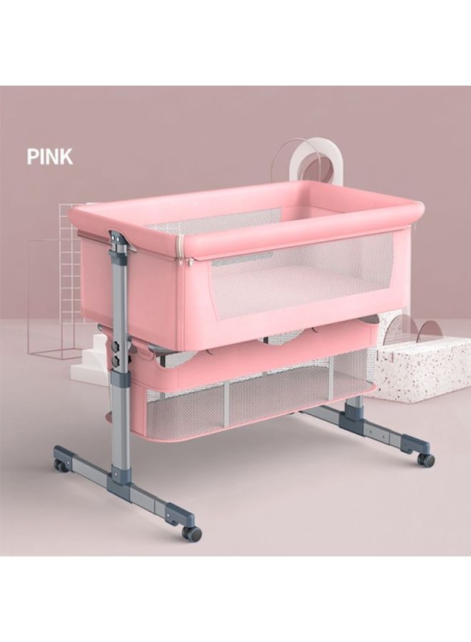 Dreeba Linen Fabric Baby Crib - Pink - WBB-007  - Image 2