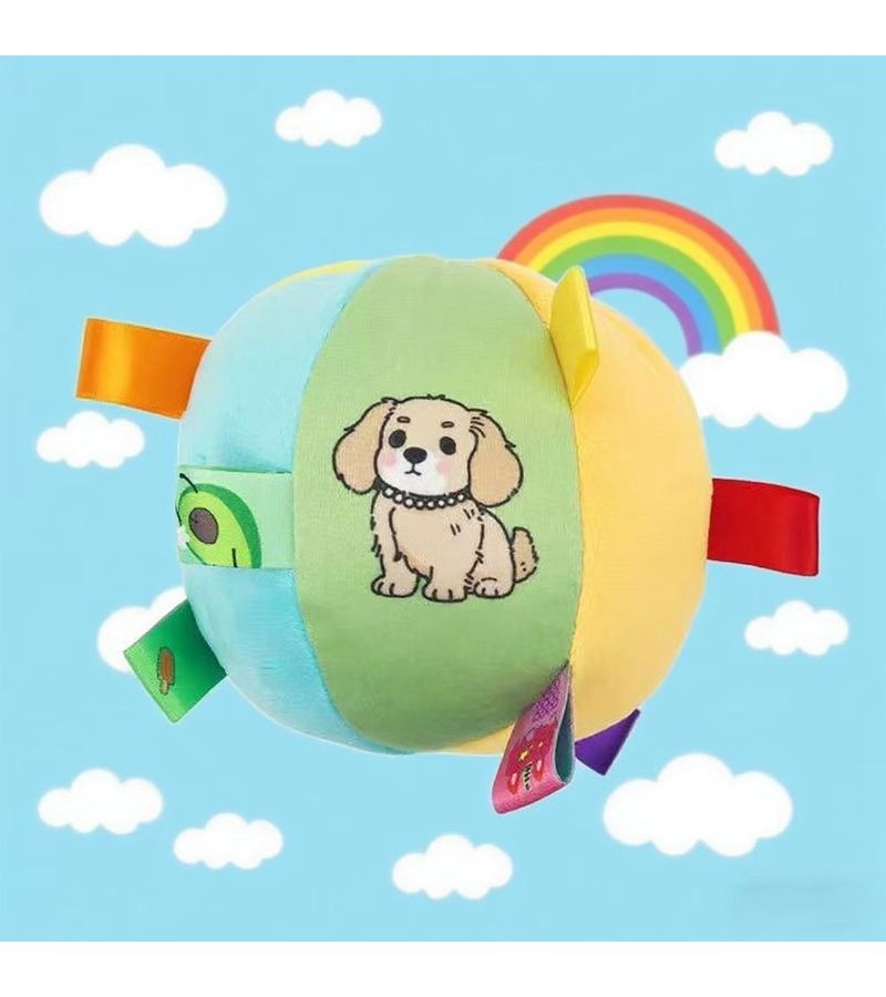 Bell Ringing Sound Toy Ball Plush Fabric Dog Chew Toy Durable Teething Ball Cute Pet Entertainment Ball No Battery Needed - Image 4