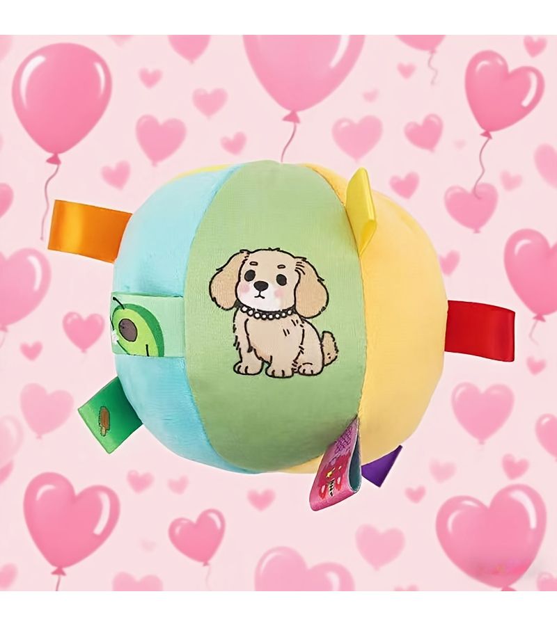 Bell Ringing Sound Toy Ball Plush Fabric Dog Chew Toy Durable Teething Ball Cute Pet Entertainment Ball No Battery Needed - Image 2
